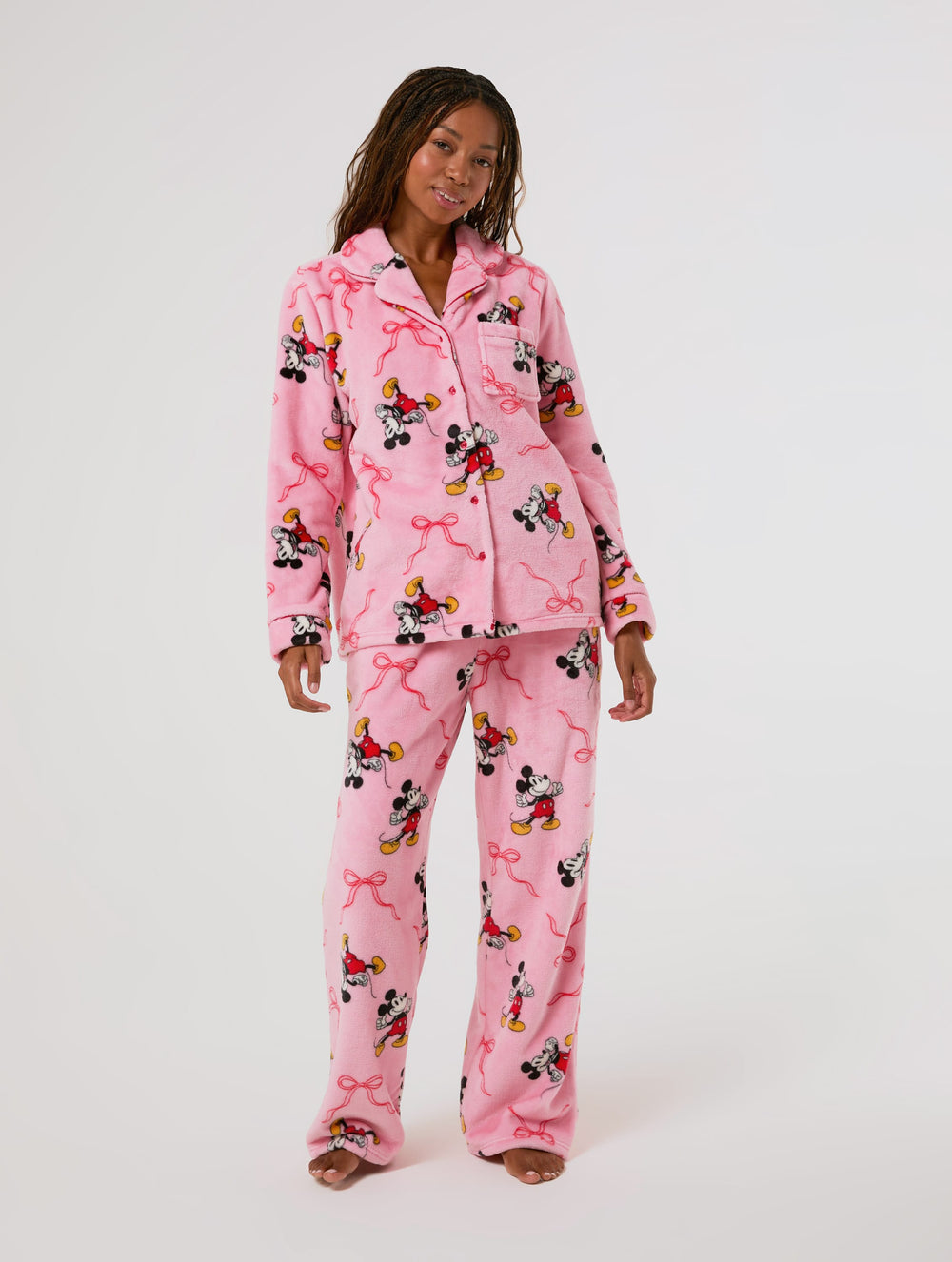 Disney Mickey Mouse Bow Fleece Pyjama Set Lingerie & Nightwear Skinnydip London