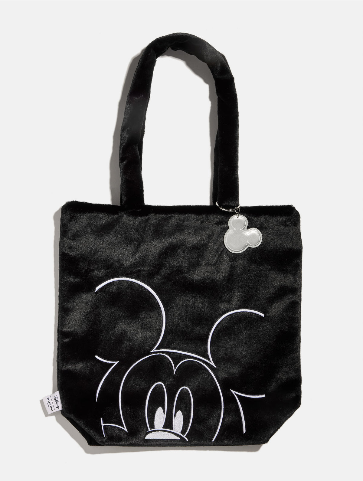 Disney Mickey Mouse Fluffy Tote Bag with Chrome Charm Printed Tote Bags Skinnydip London