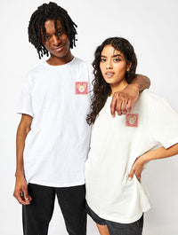 Disney Mickey Mouse Funky Unisex T-Shirt In Ecru Tops & T-Shirts Skinnydip London