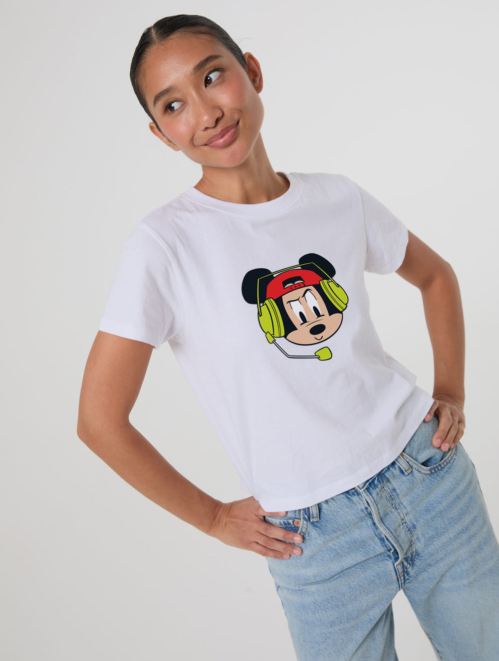 Disney Mickey Mouse Gamer Baby T-Shirt In White Tops & T-Shirts Skinnydip London