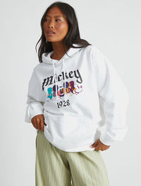 Disney Mickey Mouse Gothic Hoodie In White Hoodies & Sweatshirts Skinnydip London