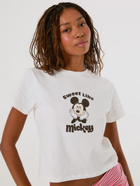 Disney Mickey Mouse Sweet Like Mickey Baby T-Shirt In White Tops & T-Shirts Skinnydip London