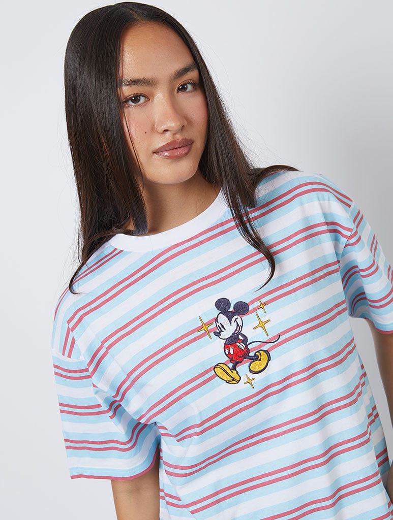 Disney Mickey Striped T-Shirt Tops & T-Shirts Skinnydip London