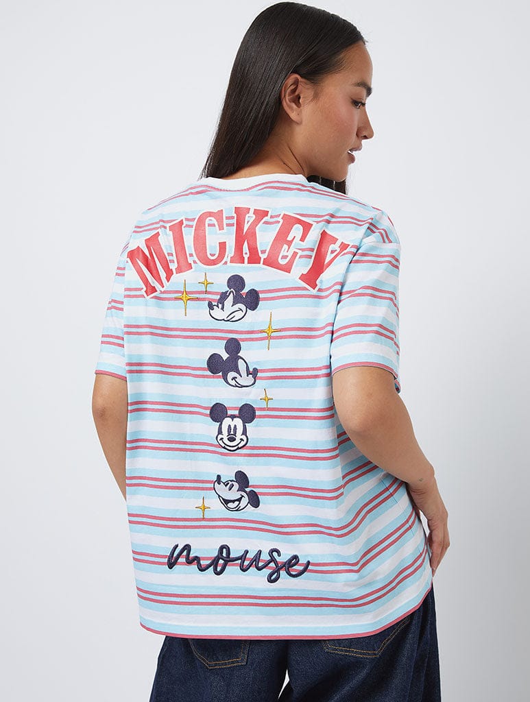 Disney Mickey Striped T-Shirt Tops & T-Shirts Skinnydip London