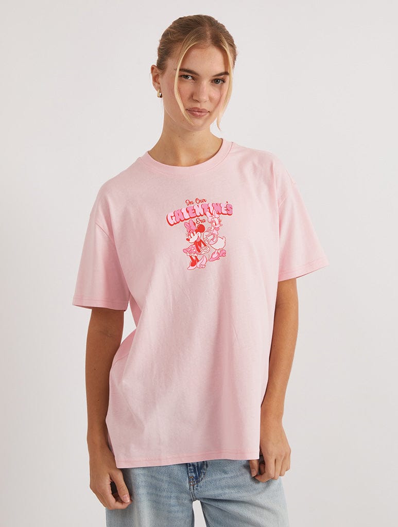 Disney Minnie Mouse and Daisy Duck Galentine's T-Shirt In Pink Tops & T-Shirts Skinnydip London