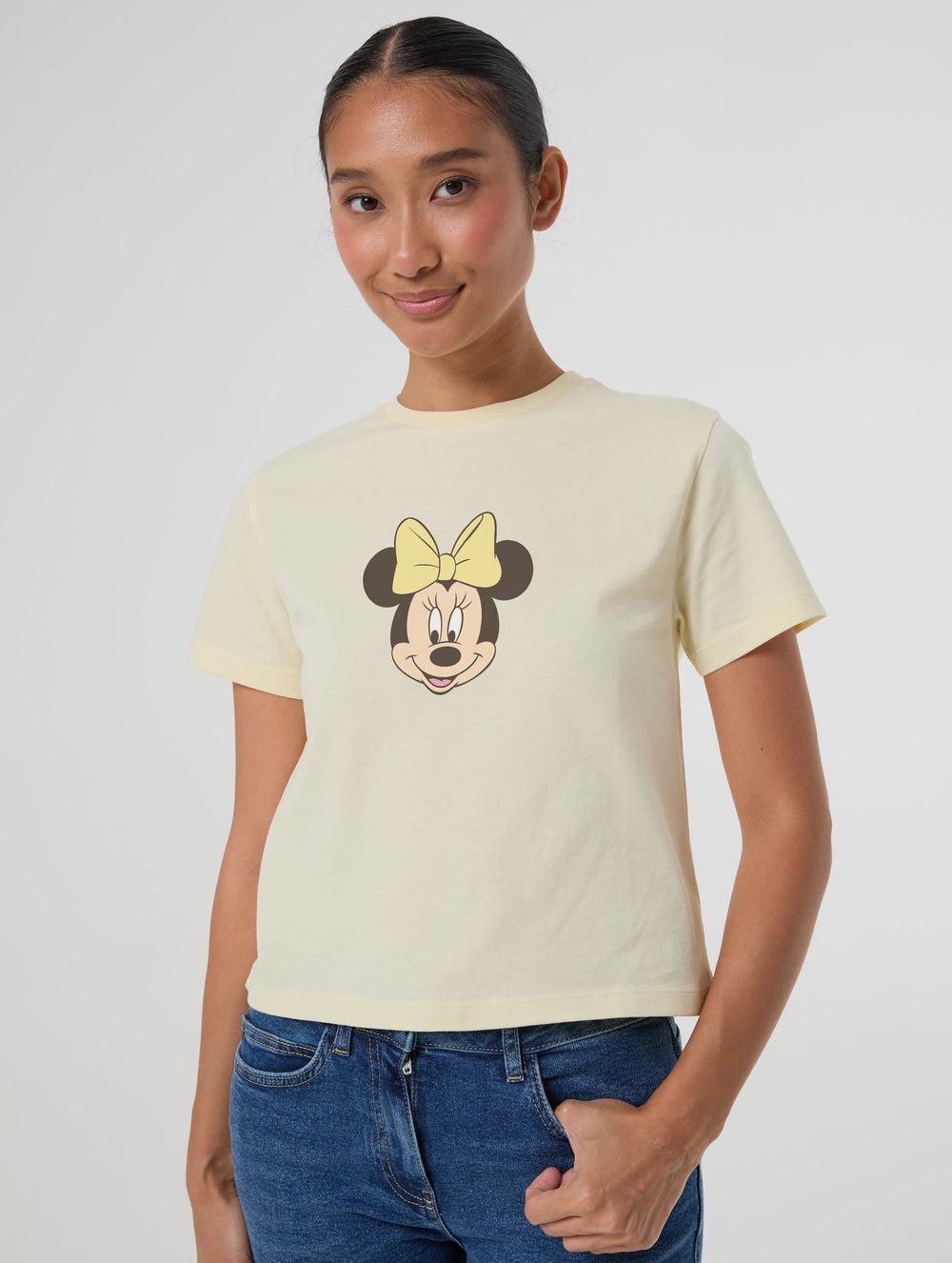 Disney Minnie Mouse Baby T-Shirt In Butter Yellow Tops & T-Shirts Skinnydip London