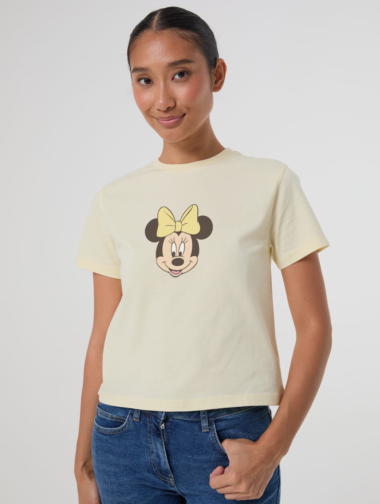 Disney Minnie Mouse Baby T-Shirt In Butter Yellow Tops & T-Shirts Skinnydip London