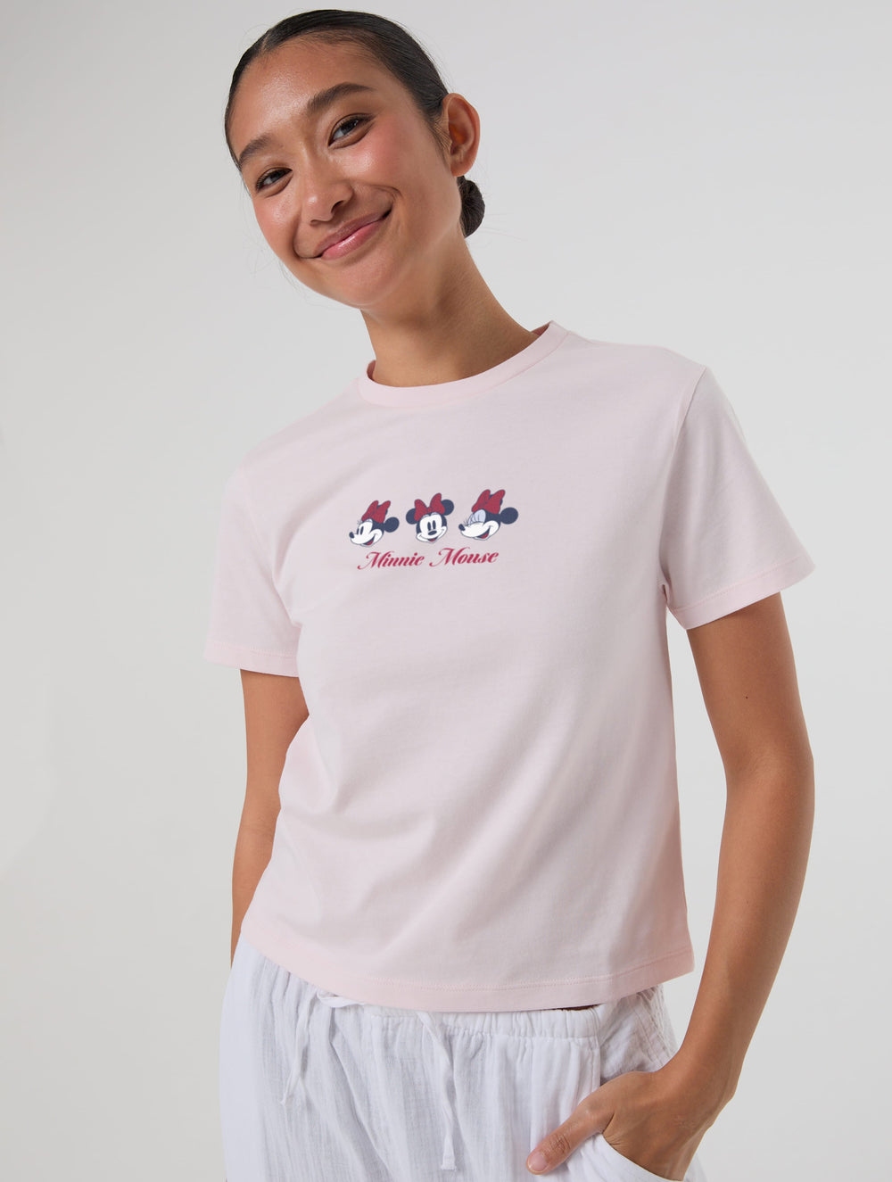 Disney Minnie Mouse Faces Baby T-Shirt In Pink Tops & T-Shirts Skinnydip London