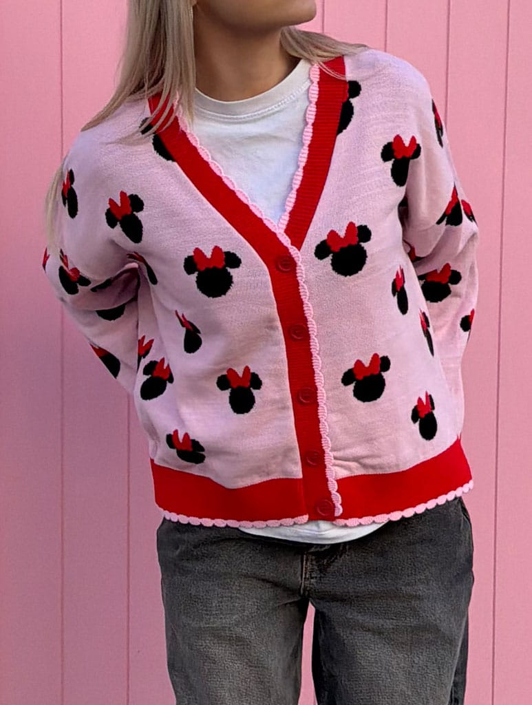 Disney Minnie Mouse Heart Knitted Cardigan Jumpers & Cardigans Skinnydip London