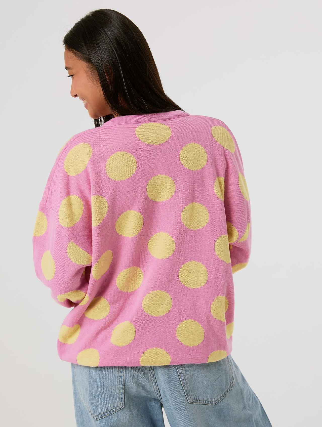 Disney Minnie Mouse Pink Polka Dot Knitted Jumper Jumpers & Cardigans Skinnydip London