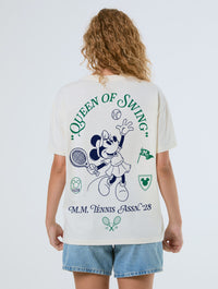 Disney Minnie Mouse Queen of Swing Tennis T-Shirt In White Tops & T-Shirts Skinnydip London