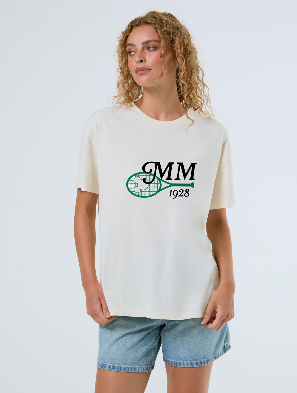 Disney Minnie Mouse Queen of Swing Tennis T-Shirt In White Tops & T-Shirts Skinnydip London