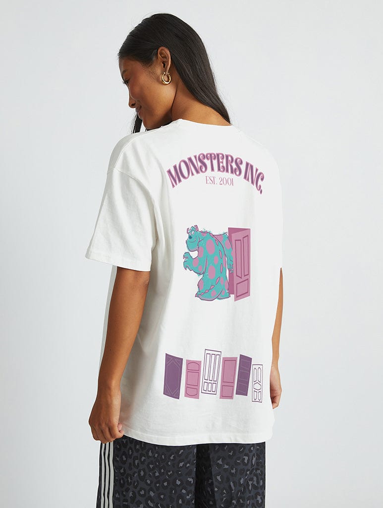 Disney Monsters Inc Doors Vintage T-Shirt In White | Skinnydip London
