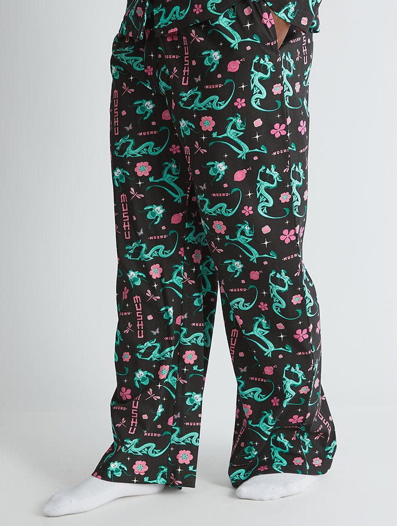Disney Mushu Pyjama Set in Black Lingerie & Nightwear Skinnydip London
