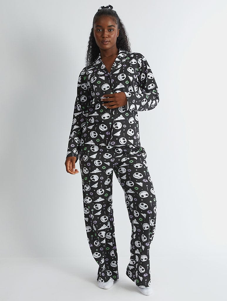Disney Nightmare Before Christmas Jack Skellington Pyjama Set in Black Lingerie & Nightwear Skinnydip London