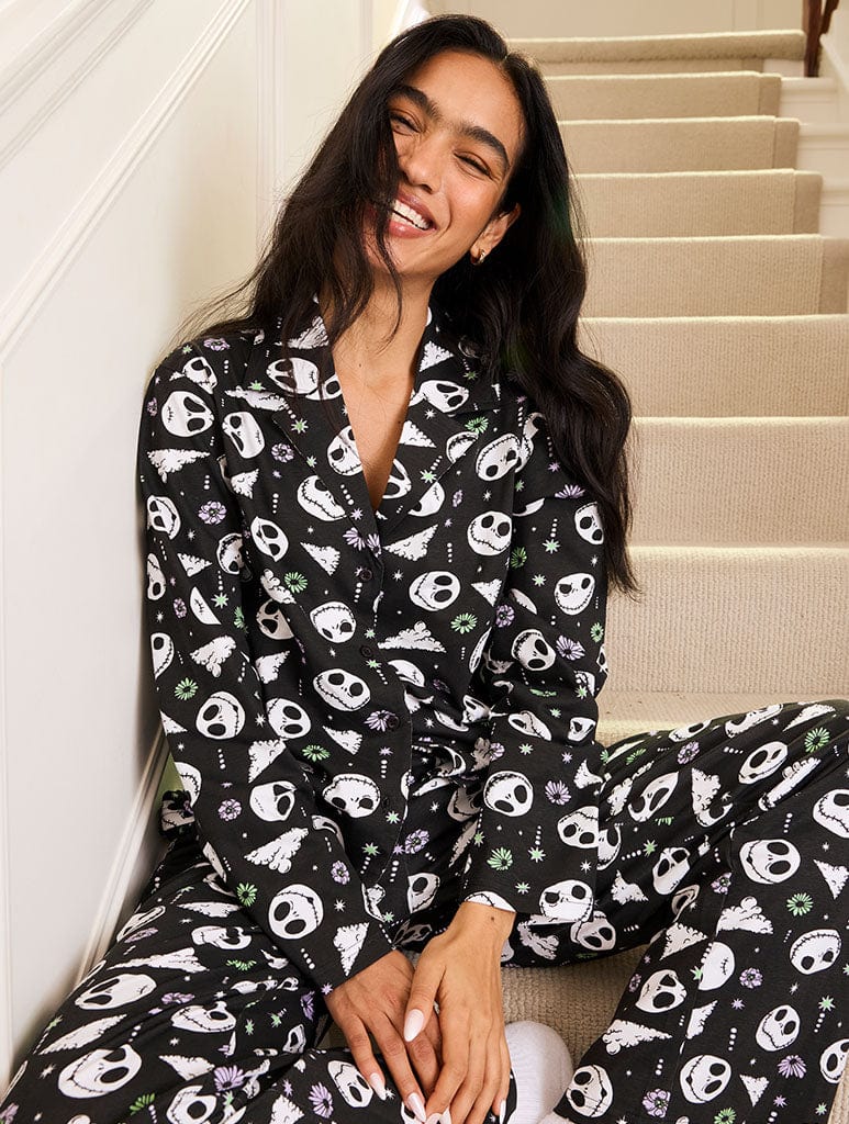 Disney Nightmare Before Christmas Jack Skellington Pyjama Set in Black Lingerie & Nightwear Skinnydip London
