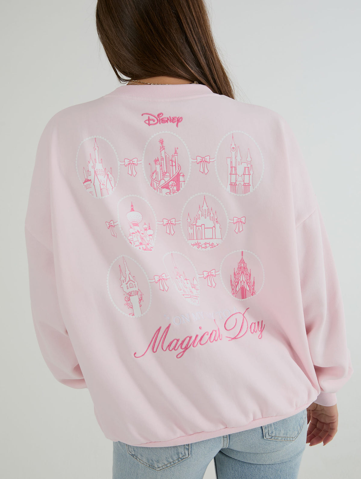 Disney On My Way To A Magical Day in Pink Sweatshirt Hoodies & Sweatshirts Skinnydip London