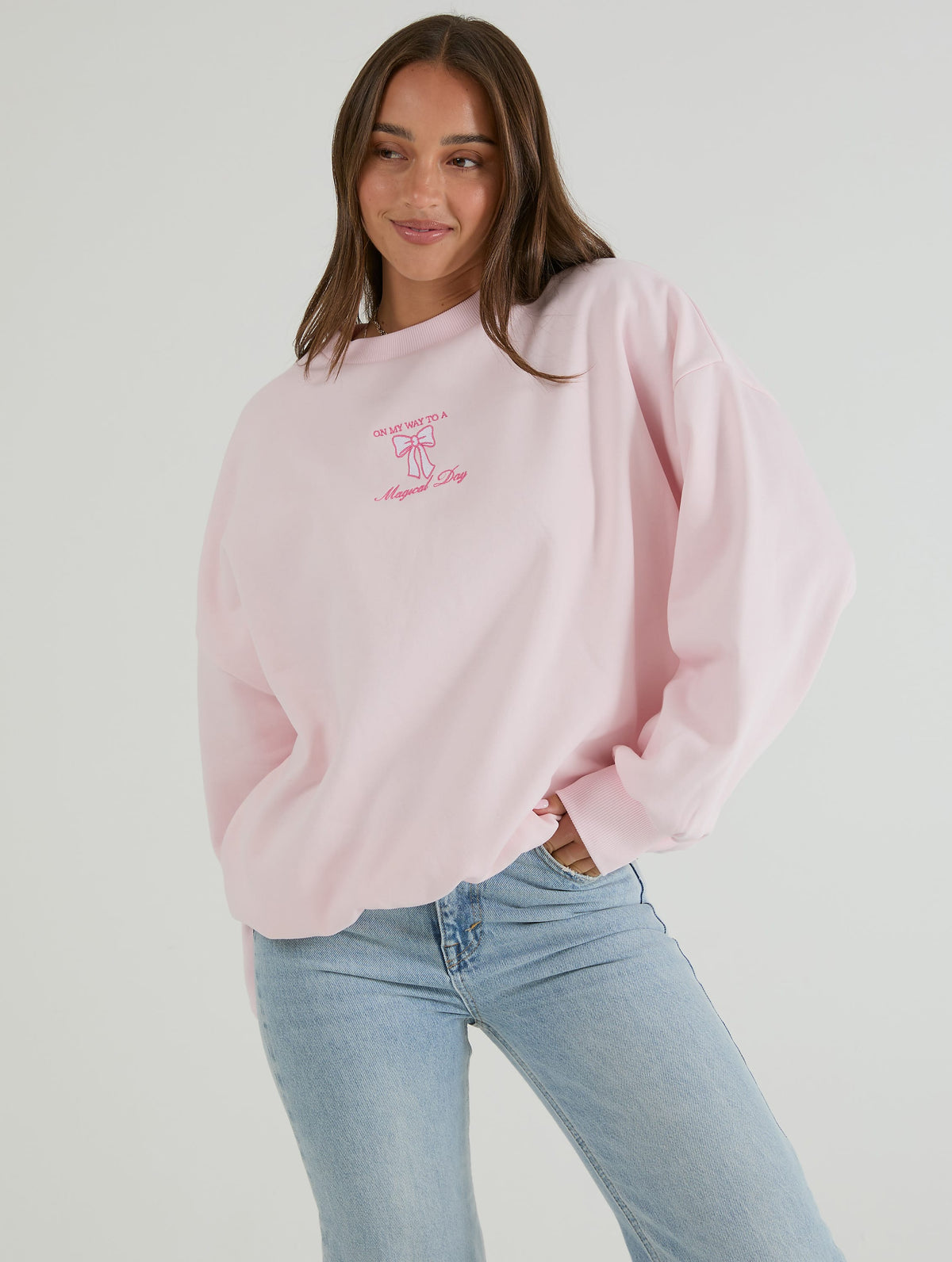 Disney On My Way To A Magical Day in Pink Sweatshirt Hoodies & Sweatshirts Skinnydip London