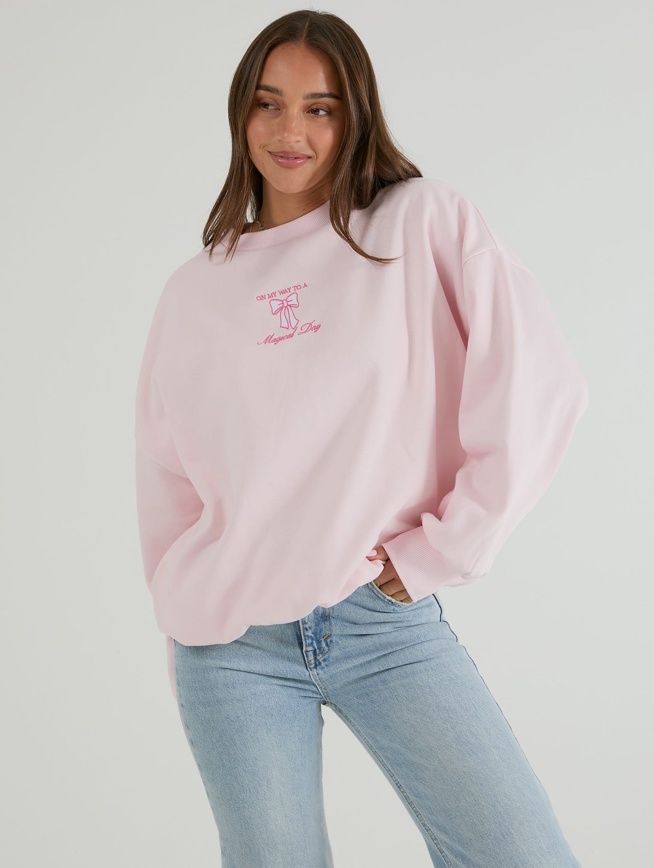 Disney On My Way To A Magical Day in Pink Sweatshirt Hoodies & Sweatshirts Skinnydip London