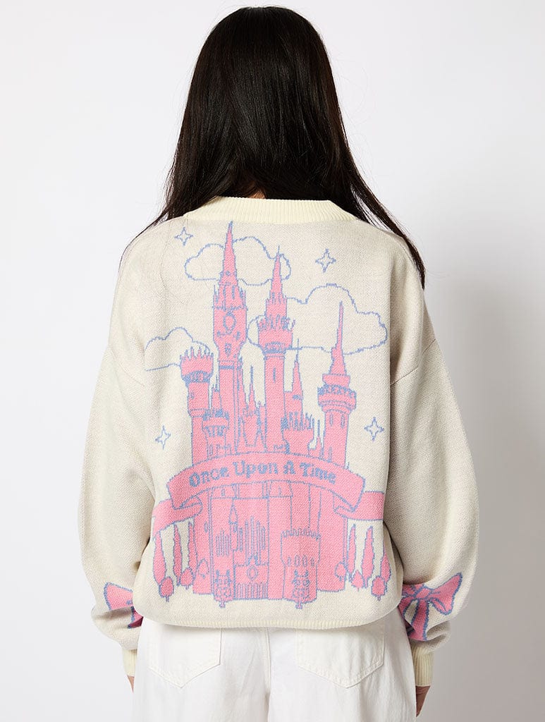 Disney Once Upon A Time Knitted Cardigan in Pink Jumpers & Cardigans Skinnydip London
