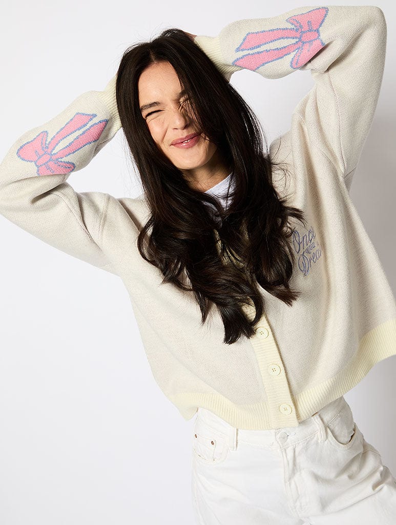 Disney Once Upon A Time Knitted Cardigan in Pink Jumpers & Cardigans Skinnydip London