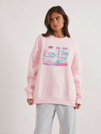 Disney Pixar Cars 95 Sweatshirt In Pink Hoodies & Sweatshirts Skinnydip London