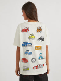Disney Pixar Cars Doodle T-Shirt In White Tops & T-Shirts Skinnydip London