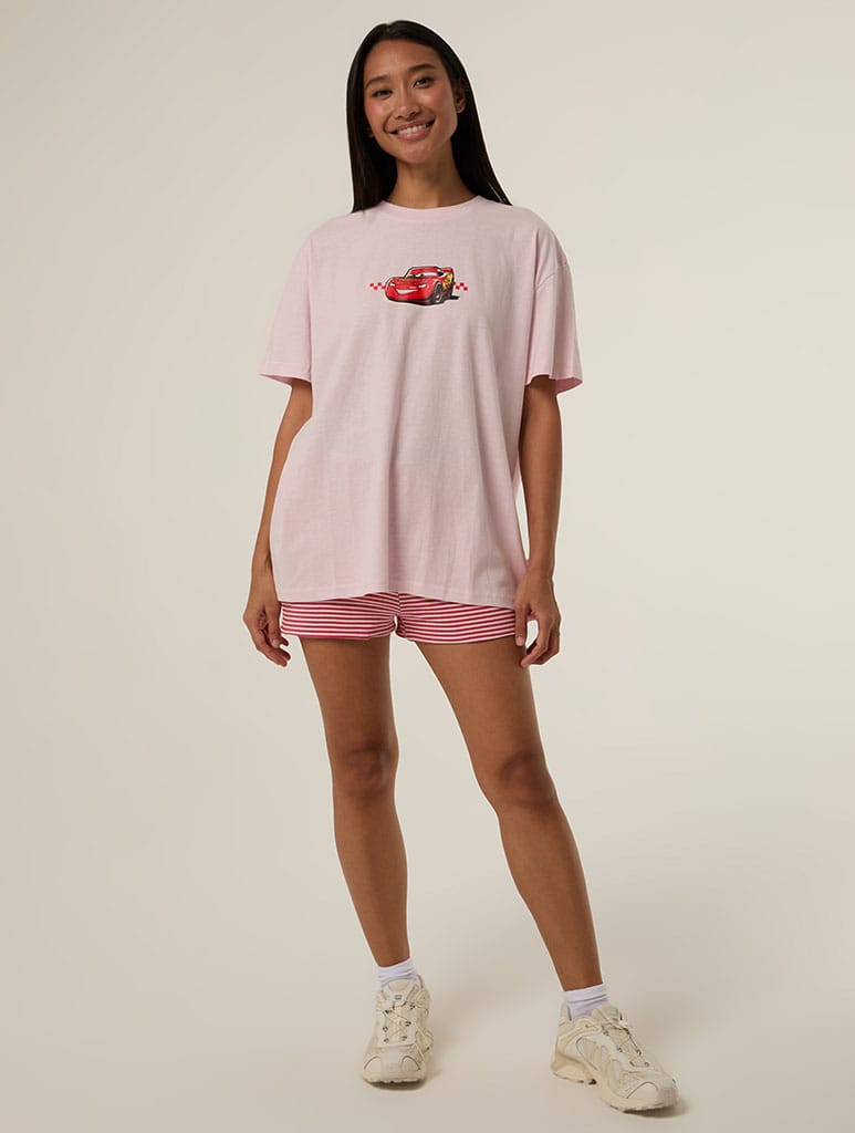 Disney Pixar Cars Kachow T-Shirt in Pink Tops & T-Shirts Skinnydip London
