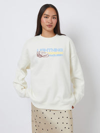 Disney Pixar Cars Lightning McQueen Race Ready Sweatshirt In White Hoodies & Sweatshirts Skinnydip London