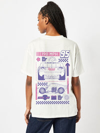 Disney Pixar Cars T-Shirt In Ecru Tops & T-Shirts Skinnydip London