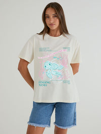 Disney Pixar Finding Nemo Squirt Front Print T-Shirt In White Tops & T-Shirts Skinnydip London