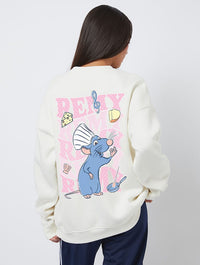 Disney Pixar Ratatouille Poster Sweatshirt In White Hoodies & Sweatshirts Skinnydip London