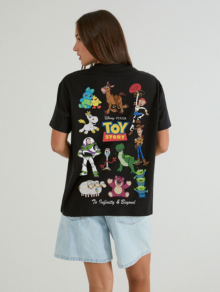 Disney Pixar Toy Story Characters T-Shirt In Black Tops & T-Shirts Skinnydip London