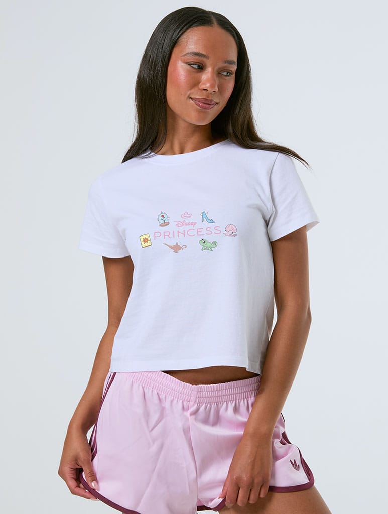 Disney Princess Baby T-Shirt In White Tops & T-Shirts Skinnydip London