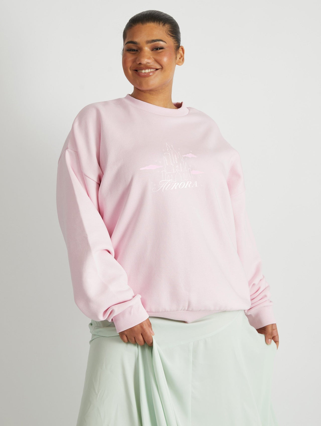 Disney Princess Castle Aurora Sweatshirt in Pink Hoodies & Sweatshirts Skinnydip London