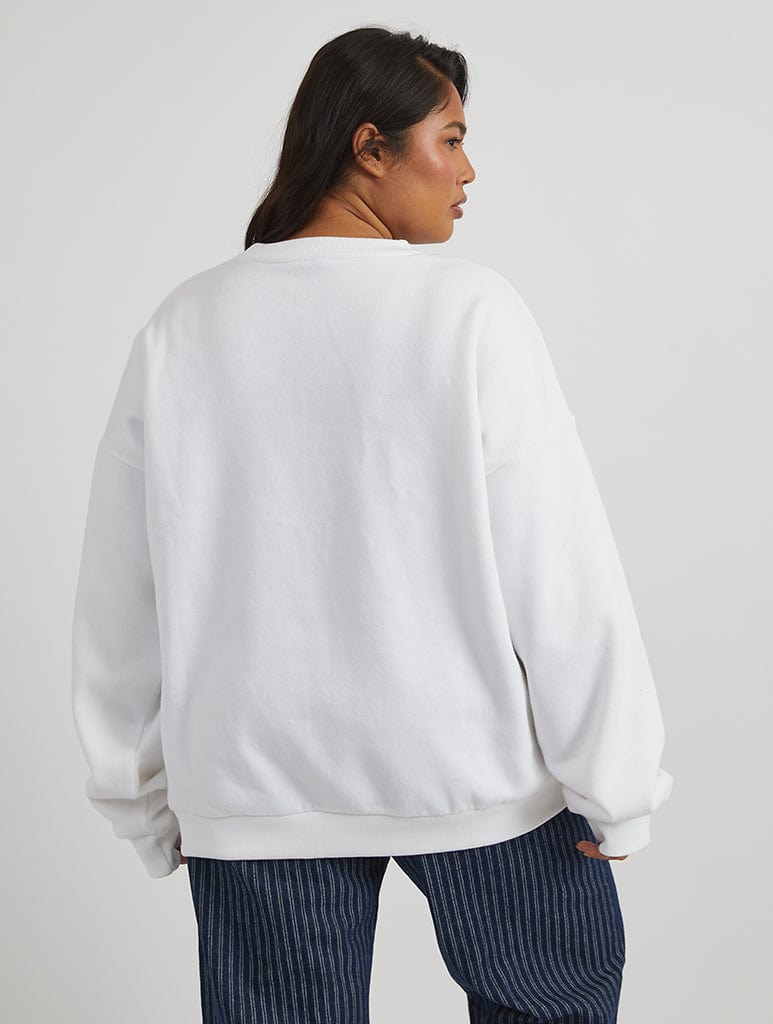 Disney Princess Castle Cinderella Sweatshirt in White Hoodies & Sweatshirts Skinnydip London