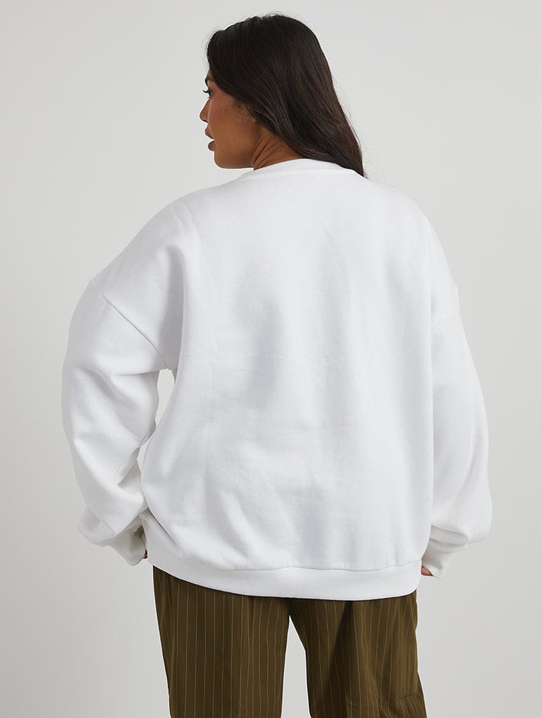 Disney Princess Castle Tiana Sweatshirt in White Hoodies & Sweatshirts Skinnydip London