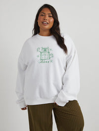 Disney Princess Castle Tiana Sweatshirt in White Hoodies & Sweatshirts Skinnydip London