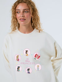 Disney Princess Sweatshirt In White Hoodies & Sweatshirts Skinnydip London