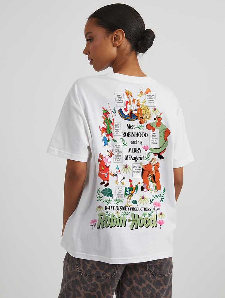 Disney Robin Hood Menagerie T-Shirt in Ecru Tops & T-Shirts Skinnydip London