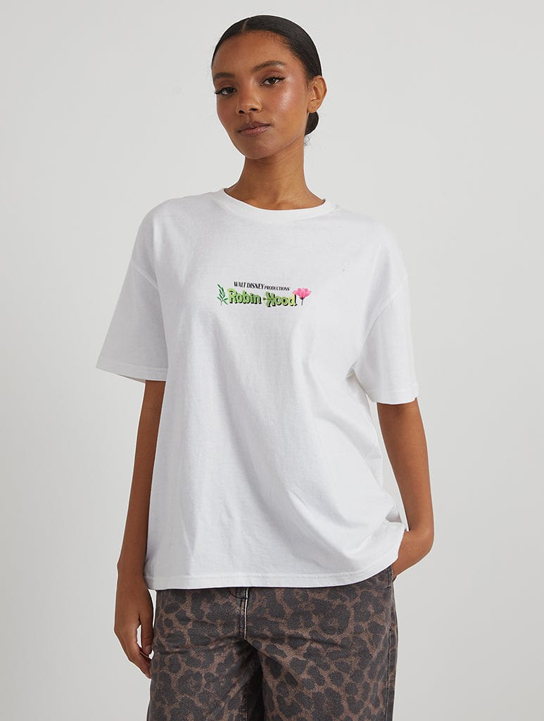 Disney Robin Hood Menagerie T-Shirt in Ecru Tops & T-Shirts Skinnydip London