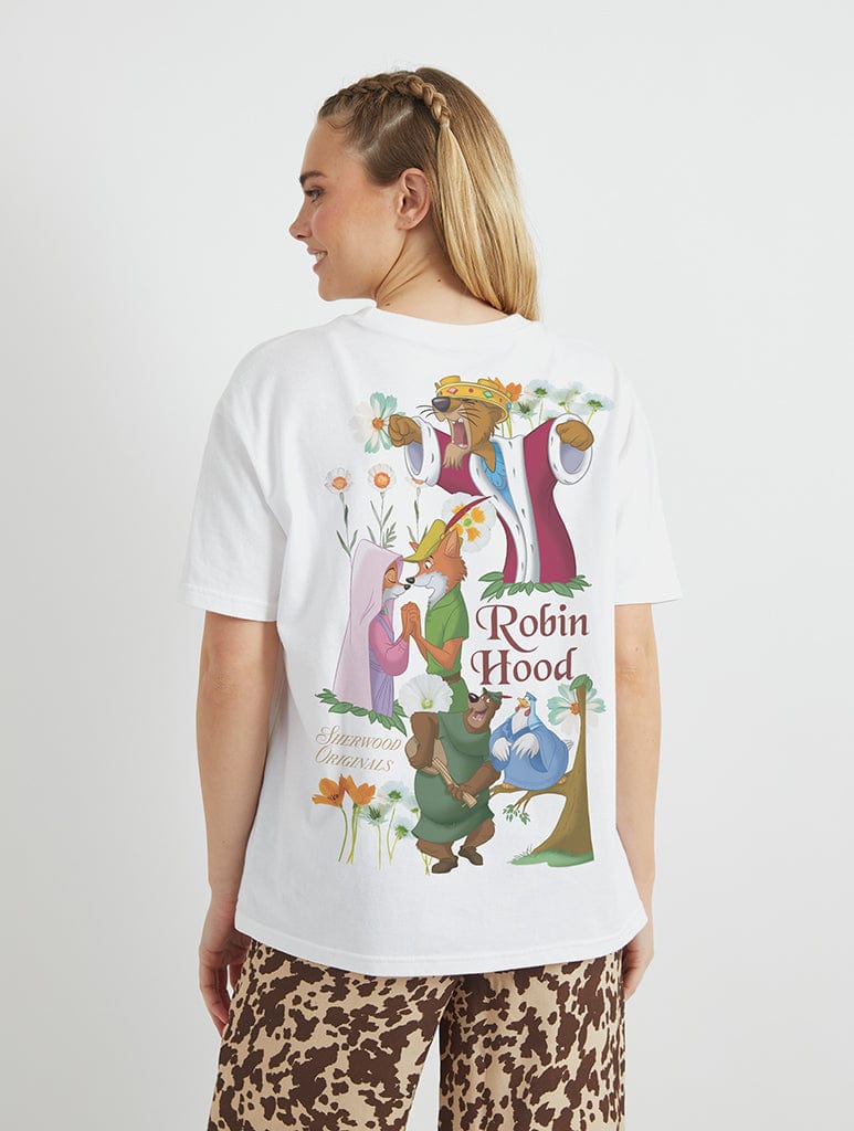 Disney Robin Hood Poster T-Shirt In White Tops & T-Shirts Skinnydip London