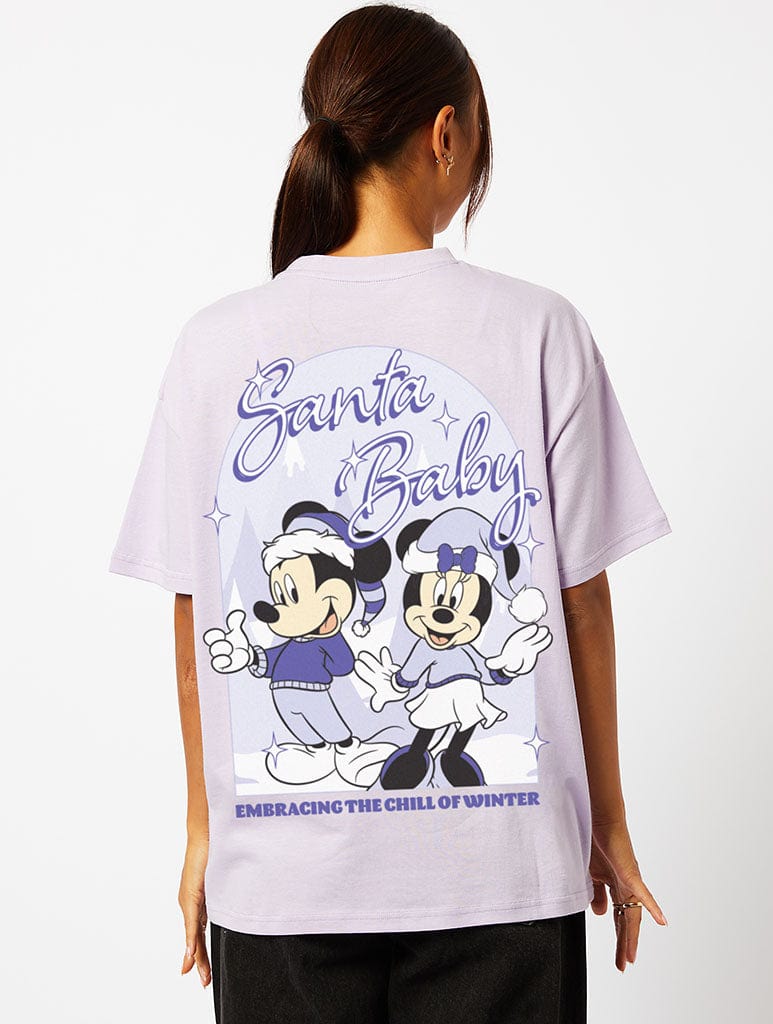 Disney Santa Baby T-Shirt in Lilac Tops & T-Shirts Skinnydip London