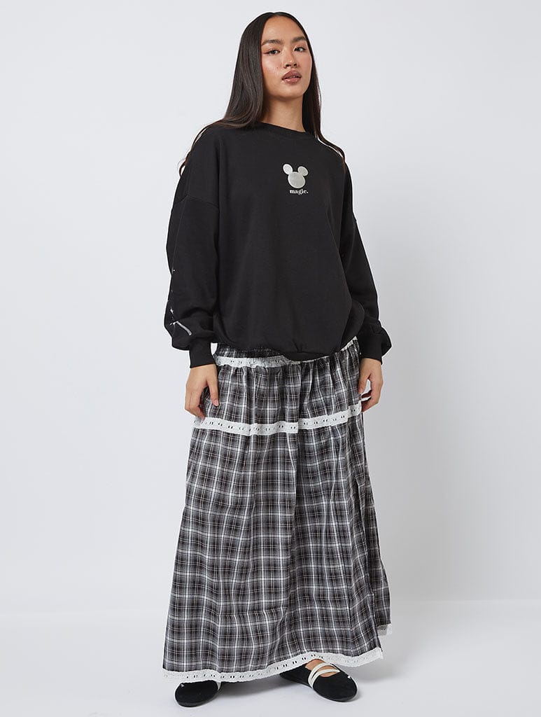 Disney Silver Embroidered Castle Sweatshirt Hoodies & Sweatshirts Skinnydip London