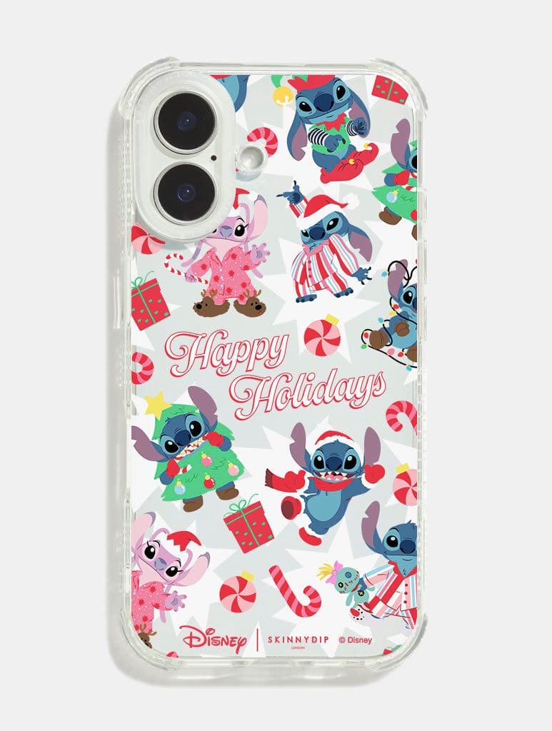 Disney Stitch Happy Holidays Shock iPhone Case Phone Cases Skinnydip London
