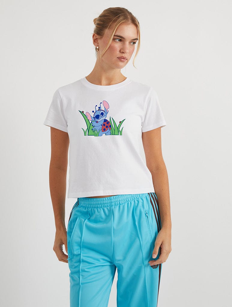 Disney Stitch Ladybird Baby T-Shirt In White Tops & T-Shirts Skinnydip London