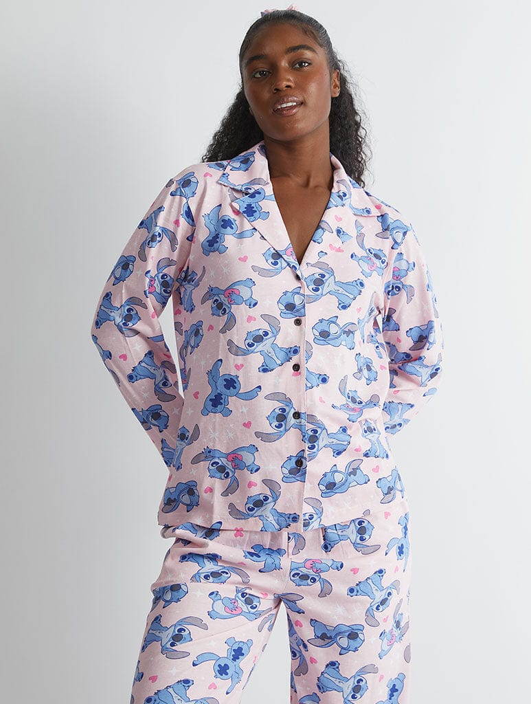 Disney Stitch Pyjama Set in Pink Lingerie & Nightwear Skinnydip London
