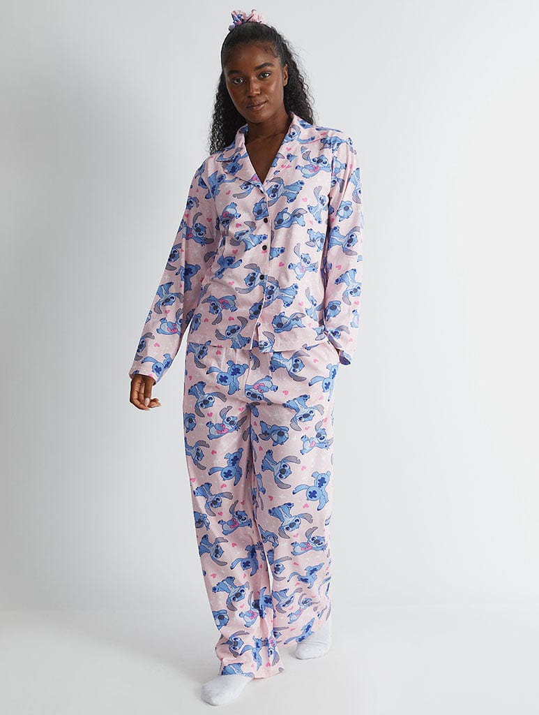 Disney Stitch Pyjama Set in Pink Lingerie & Nightwear Skinnydip London