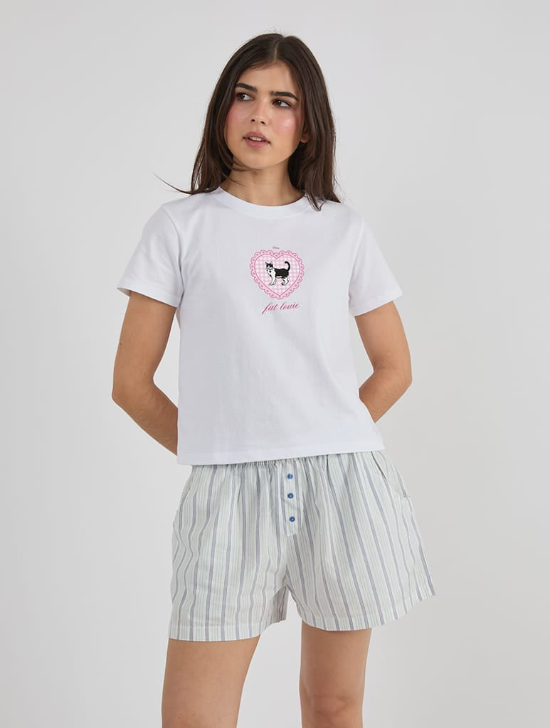 Disney The Princess Diaries Fat Louie Baby T-Shirt in White Tops & T-Shirts Skinnydip London