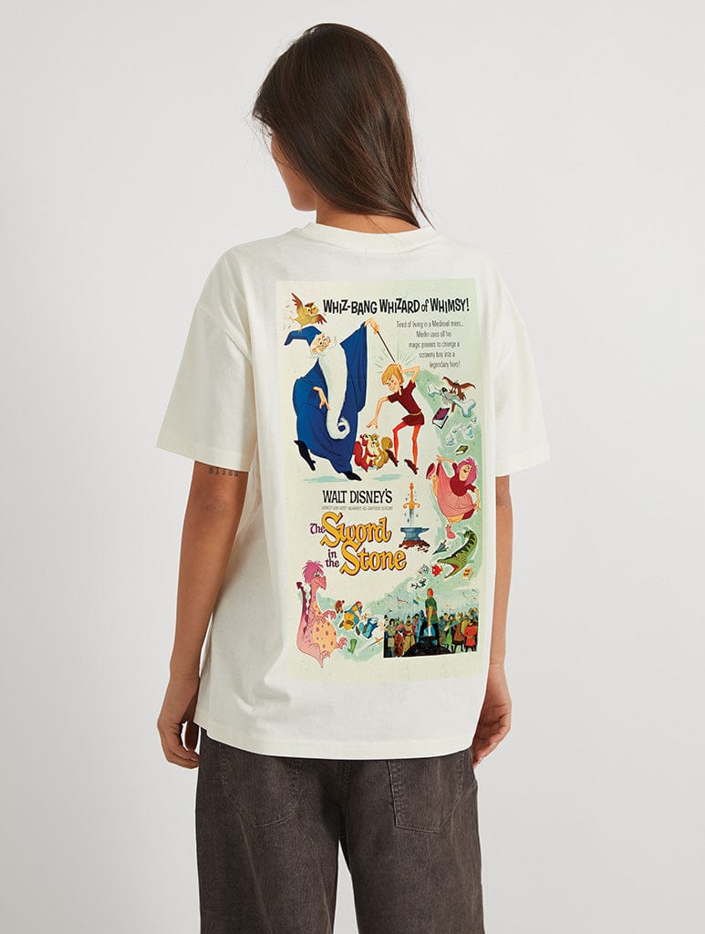Disney The Sword And The Stone Classic Poster T-Shirt In White Tops & T-Shirts Skinnydip London